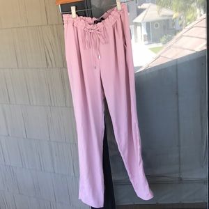 NEVER WORN: Pink chiffon, draw-string pants.